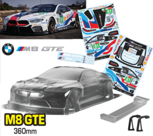 1-8M8GTE 1/8 GT BODY BMW M8 GTE 360mm LEXAN KLAR - TEAM C