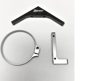 106027 1/8 Fan Mount Clamp On Set (Gun Metal) with 30mm or 40mm Alum. Triangular-shape