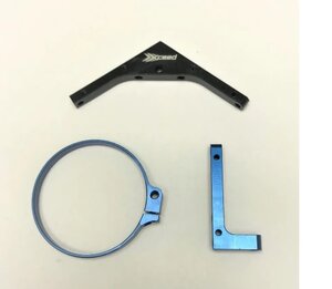 106028 1/8 Fan Mount Clamp On Set (Blue) with 30mm or 40mm Alum. Triangular-shape