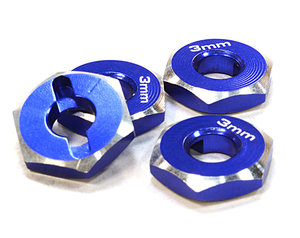 12MM HEX RAD (4) NABE 3MM DICK FÜR 1/10 TRAXXAS, AXIAL, TAMIYA, TC & DRIFT C26367BLUE - INTEGY