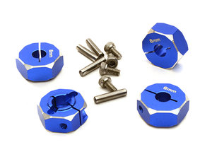 12MM HEX RAD (4) NABE 6MM DICK FÜR 1/10 TRAXXAS, AXIAL, TAMIYA, TC & DRIFT OBM-1374BLUE - INTEGY