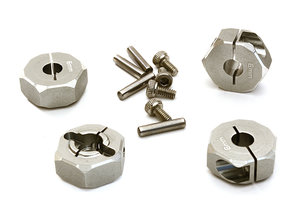 12MM HEX WHEEL (4) HUB 6MM THICK FOR 1/10 TRAXXAS, AXIAL, TAMIYA, TC & DRIFT OBM-1374SILVER - INTEGY