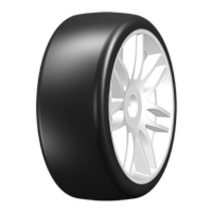 GTJ02-S4 / 1: 8 GT - T02 SLICK - S4 Soft Medium - auf New Spoked Weiße Felge