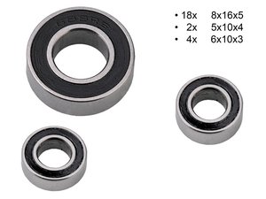 TU2050 RT Dichtkugellager Set für Hongnor/LRP/Xray/O´Donnell/Hyper 8.5