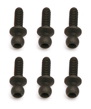 3983 Team Associated Ballstuds, short neck, black, .30 in. Broached.