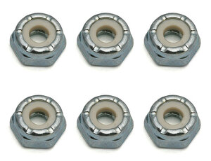 6953 Team Associated Locknuts, 8-32, Low Profile, steel