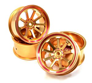 ALU 9 Spoke Wheel 0 Offset for 1/10 Drift & Touring Car C25824GOLD