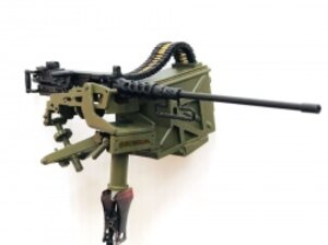 BA-H01 BA Model Studio 1/10 Scale Model M2HB Browning .50 Caliber Machine Gun Replica (Large Ammo Box wo/ Shield)