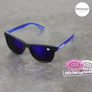 BDSG-VENB BITTYDESIGN VENICE FUTURE SUNGLASSES (BLUE/MATTE BLACK FRAME,BLUE MIRROR LENS)