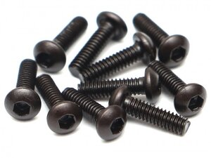 BRASBH2008 M2x8mm Round Head 12.9 Grade Nickel Plated Screws (10)