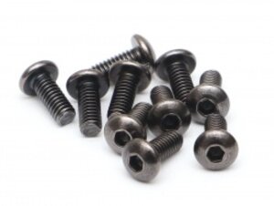 BRASBH2506 Boom Racing M2.5x6mm Round Head 12.9 Grade Nickel Plated Screws (10)