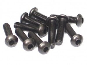 BRASBH3012 Boom Racing M3x12mm Round Head 12.9 Grade Nickel Plated Screws (10)