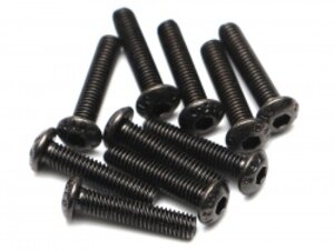 BRASBH3014 Boom Racing M3x14mm Round Head 12.9 Grade Nickel Plated Screws (10)