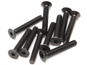 BRASFH3020 Boom Racing M3x20mm Counter Sunk Screw 12.9 Grade Nickel Plated Screws (10)