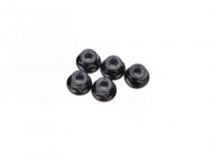 BRASNUTM4F Boom Racing M4 Flanged Nyloc Lock Nut Black (5)