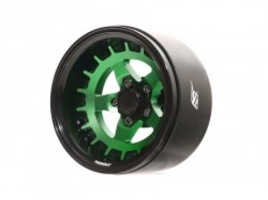 BRPB016BKG Boom Racing ProBuild™ 1.9" SS5 Adjustable Offset Aluminum Beadlock Wheels (2) Black/Green