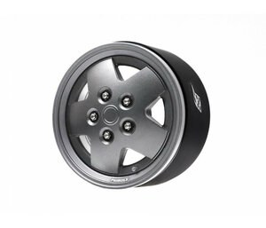 BRPB063GMGM-NW Boom Racing ProBuild™ 1.9" Narrow CSK LSE 5-Spoke Classic Adjustable Offset Aluminum Beadlock Wheels (2) Gun Metal/Gun Metal