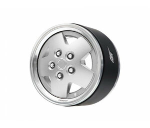 BRPB064PLPL-NW Boom Racing ProBuild™ 1.9" Narrow CSK LSE 5-Spoke Classic Adjustable Offset Aluminum Beadlock Wheels (2) Platinum/Platinum