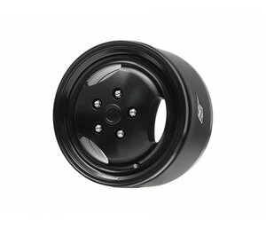 BRPB067BKBK-NW Boom Racing ProBuild™ 1.9" Narrow RRC 3-Spoke Classic Adjustable Offset Aluminum Beadlock Wheels (2) Black/Black