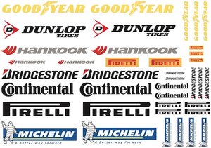 BRPD1004 - Tyre Brands Decal Sheet for 1/10