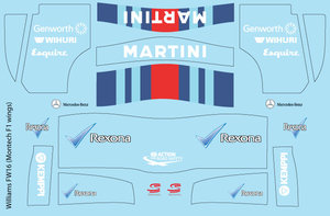BRPD1301 Wil. Mart. 2015 FW37 Montech F1 Wing Decal Sheet