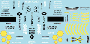 BRPD1308-1 R Sponsor Decal Sheet RS16 (Yellow) (2016) for 1/10