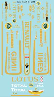 BRPD1334 Lotus Ren. R31 (2011) F1 Decal Sheet for 1/10