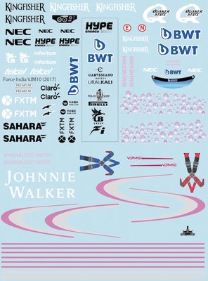 BRPD1352 - Force India Pink VJM10 (2017) F1 Decal Sheet