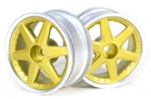 BRTR-5065.6GD Boom Racing 6-Spoke Wheel Set (2Pcs) Chrome For 1/10 RC Car (6mm Offset) Gold