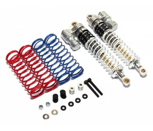 Boomerang™ Type PB Race Ready Aluminum Double Suspension Adjustable Piggyback Shocks 115MM Silver - BRDP115S - BOOM RACING