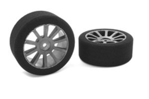 C-14700-42 Team Corally - Attack foam tires - 1/10 GP touring - 42 shore - 26mm Front - Carbon rims