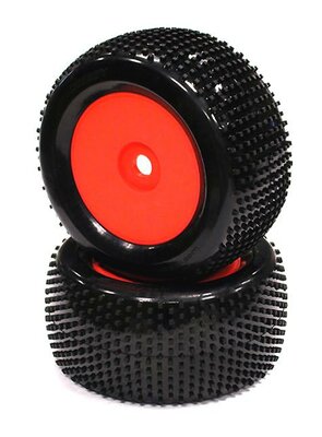 C22772ORANGE Monster & 1/8 Truggy Dish Wheel + Tire (2) SQ-Pattern 17mm (O.D.=135mm)