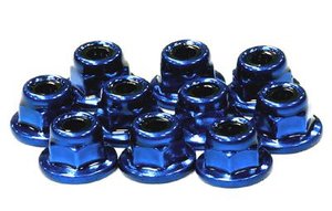 C24433BLUE - Color Flanged Lock Nut (10) 3mm Size