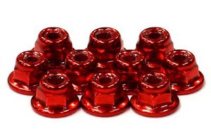 C24433RED - Color Flanged Lock Nut (10) 3mm Size