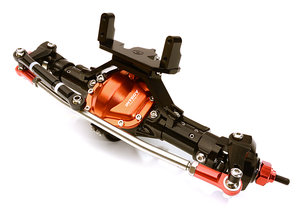 COMPLETE 4-LINK FRONT AXLE W/ INTERNALS FOR AXIAL SCX-10 & CUSTOM 1.9 CRAWLERS OBM-1630BLACKRED New