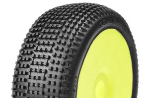 CT-15003-2-Y Captic Racing - ZONDA XTR - 1/8 Buggy Tires Mounted - CR-2 (Medium-Soft) Racing Compound - Yellow Rims - 1 Pair