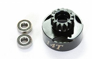 E63-BU02114 - ALPHA CLUTCH BELL VENTED 14T + BEARING 5*10MM(2PCS)