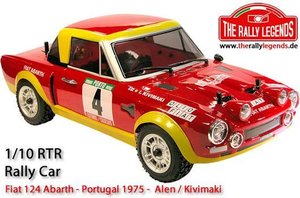 EZRL125 - 1/10 Elektrisch - 4WD Rally - ARTR - Wasserdicht Regler - Fiat 124 Abarth 1975 - UNLACKIERT - THE RALLY LEGENDS
