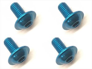 FAW-306B - Square Aluschrauben mit Flansch Tamiya Blau Linsenkopf ISO7380 M3x6mm