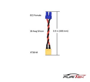 FT-2277 HIGH QUALITY XT30 MALE TO EC2 FEMALE CONVERSION CABLE