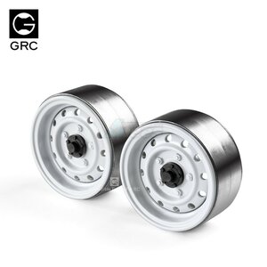 GAX0130AW GRC 1.9 12-Hole Metal Classic Beadlock Wheel #Series III (2) White