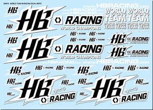 HB204074 - World Team HB Racing Decals White - HOT BODIES