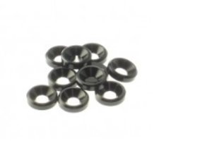 HS-69253 - Hiro Seiko 3mm Alloy Countersunk Washer [Black] ( 10 pcs)