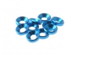 HS-69255 - Hiro Seiko 4mm Alloy Countersunk Washer [TAMIYA-Blue] ( 10 pcs)