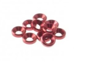 HS-69258 - Hiro Seiko 4mm Alloy Countersunk Washer [Red] ( 10 pcs)