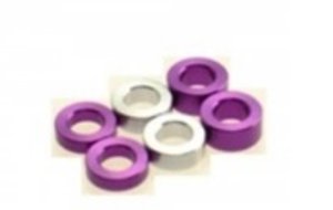 HS-69458 - Hiro Seiko 3mm Alloy Spacer Set (1.5t/2.0t/2.5t) [Purple] ( 6 pcs (2 pcs each))