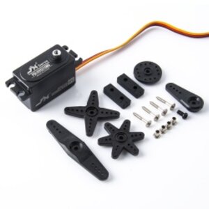 JX Servo High Voltage Aluminum Case Low Profile 12Kg/ 0.07 Sec @ 7.4V Digital Servo Black for RC Drift PDI-HV5215MG