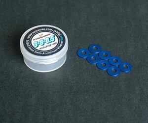 KOS40308-05B Koswork 3x8x0.5mm 3mm Aluminum Washer Blue (8pcs)