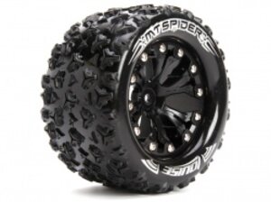 LR-T3203SBB Louise RC Louise 1/10 MT-Spider Traxxas Style Bead 2.8 Monster Truck Tire Soft Compound / Black Rim / Bearing (for GP JATO 2WD Front) for Traxxas Jato