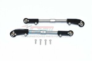 MAK162SBK GPM Racing Aluminium + Stainless Steel Adjustable Front Steering Tie Rod (ARA106044T2) - 1 Set Black for Arrma Notorious 6S 4WD BLX